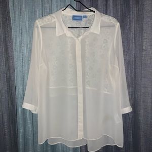 Simply Vera Vera Wang sheer blouse sz XL